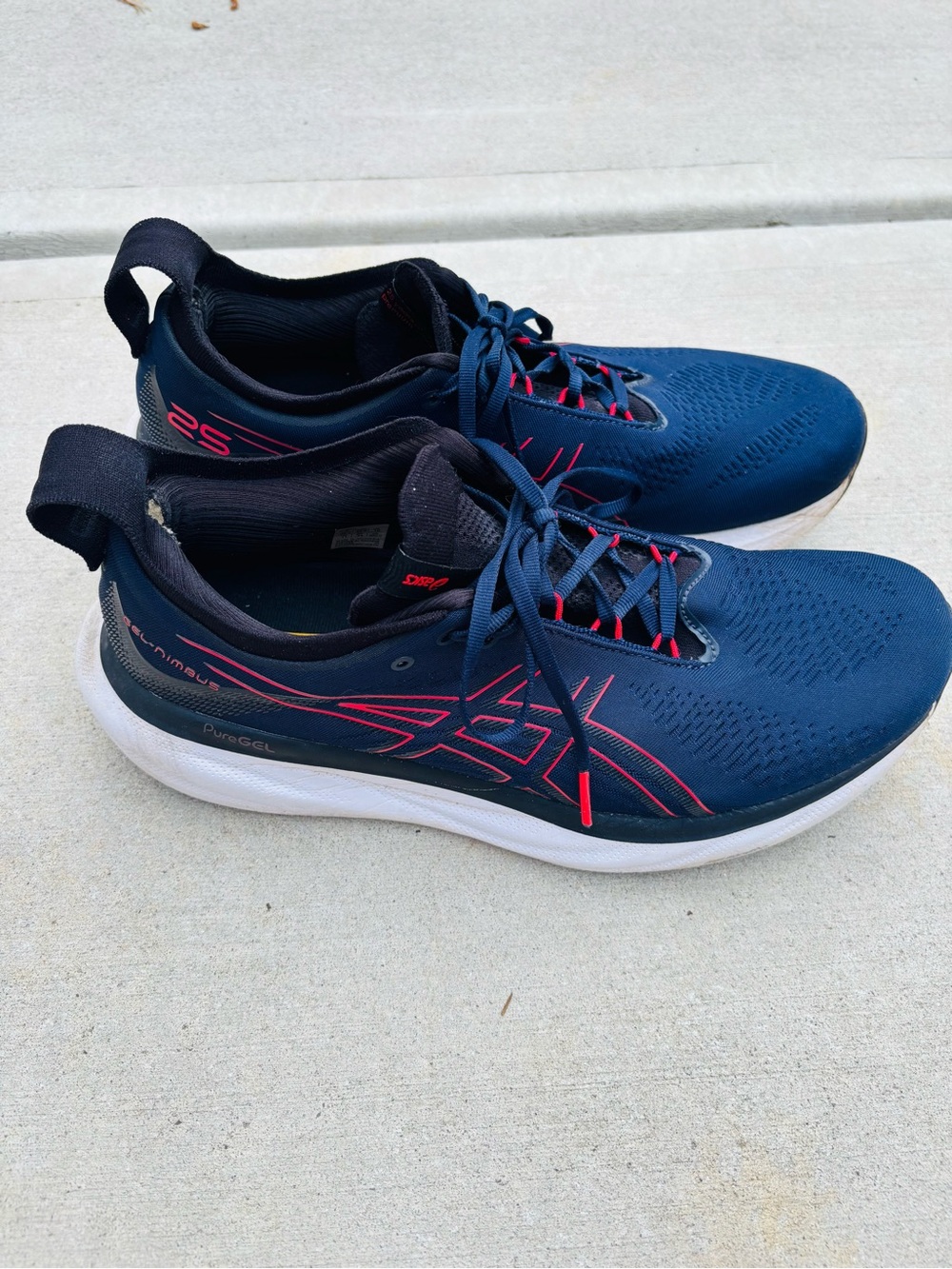 Asics Gel Nimbus 25 Men's Navy Blue Athletic Running Shoes  size 12 - Picture 3 of 12